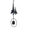 70" Metal Rain Chain - Forest Trees & Zen Bells, Aged Verdigris, 3.25" Diameter